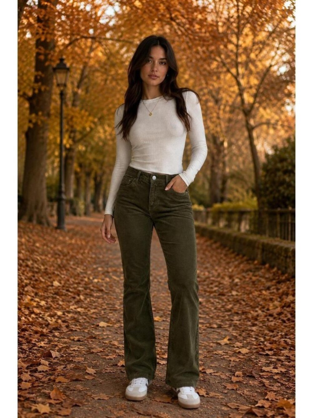 FALL CORDS-Sz 4: LODEN GREEN- KAREN-Baby Boot Kut From the Kloth Corduroy
